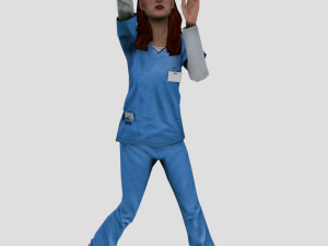 nurse doctor low poly lady 3D Model