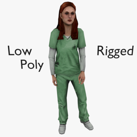 low poly rigged hospital patient Modelo 3D .c4d .max .obj .3ds .fbx .stl .blend 