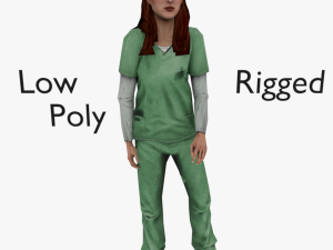 low poly rigged hospital patient 3Dモデル