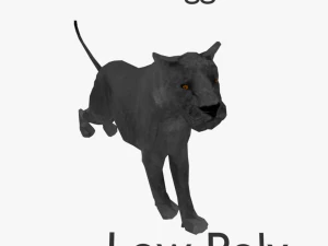 black panther tigra panthera low poly rigged 3D Model