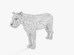 black panther tigra panthera low poly rigged Model 3D