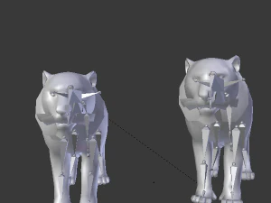 low poly rigged collection tiger white tiger panther black panther tigra pantera lion predator pack 3D Model