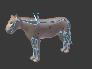 low poly rigged collection tiger white tiger panther black panther tigra pantera lion predator pack 3D Model