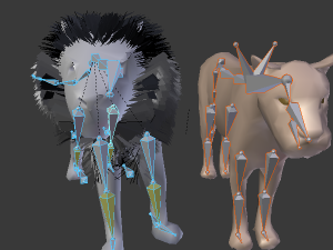 rigged lion lioness family low poly couples male lion female lion 3Dモデル