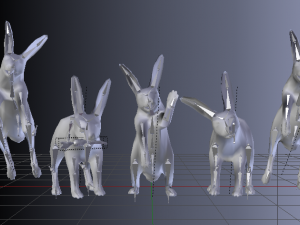 bunny rabbit low poly rigged game ready Model 3D