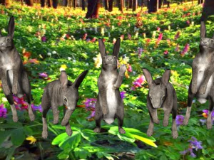 bunny rabbit low poly rigged game ready 3D Model
