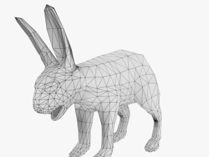 bunny rabbit low poly rigged game ready 3D Model