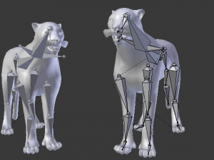 rigged low poly leopard cheetah snow leopard white leopard animal 3D Model