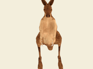 rigged low poly kangaroo with forest hdri 3D Модель