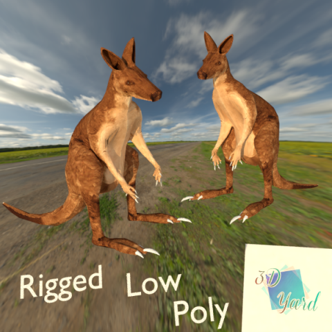 rigged low poly kangaroo with forest hdri 3D Модель .c4d .max .obj .3ds .fbx .stl .blend 