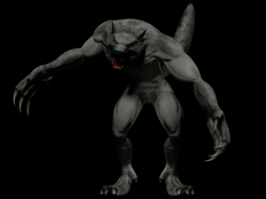 low poly rigged werewolf warewolf lycan wolfman 3D Model