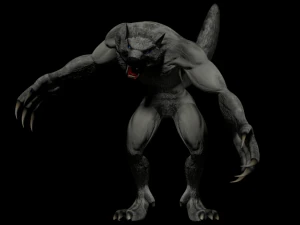 low poly rigged werewolf warewolf lycan wolfman 3D Model