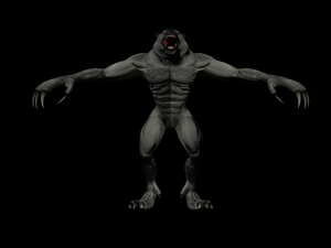 low poly rigged werewolf warewolf lycan wolfman 3D Model