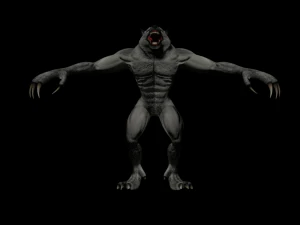 low poly rigged werewolf warewolf lycan wolfman 3D Model