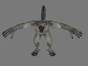 low poly rigged werewolf warewolf lycan wolfman 3D Model
