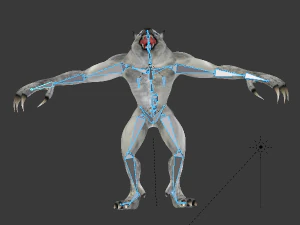 low poly rigged werewolf warewolf lycan wolfman 3D Model