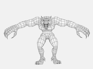 low poly rigged werewolf warewolf lycan wolfman 3D Model