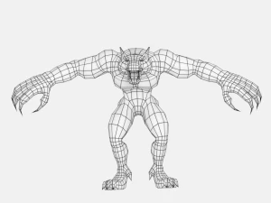 low poly rigged werewolf warewolf lycan wolfman 3D Model