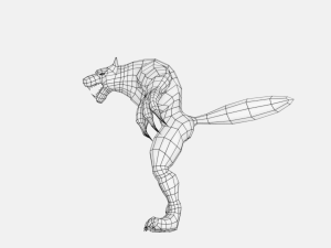 low poly rigged werewolf warewolf lycan wolfman 3D Model