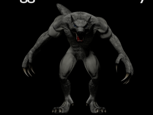 low poly rigged werewolf warewolf lycan wolfman 3D Model
