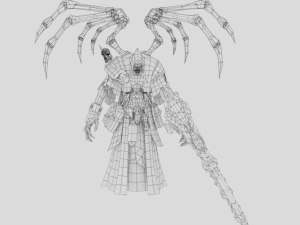 grim reaper death scythe low poly 3D 모델