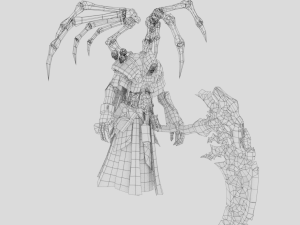 grim reaper death scythe low poly 3D 모델