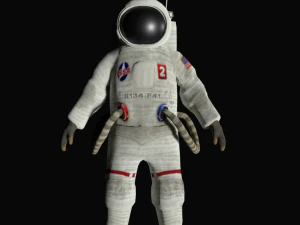 宇宙飛行士の低ポリ装備の宇宙人 3Dモデル