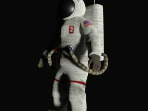 astronaut low poly rigged space man 3D Model