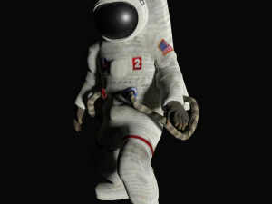 astronaut low poly rigged space man 3D Model