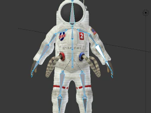 astronaut low poly rigged space man 3D Model