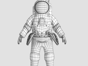 astronaut low poly rigged space man 3D Model