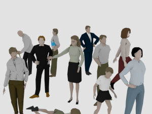 low poly crowd people men woman man women character 3Dモデル