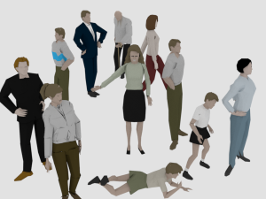 low poly crowd people men woman man women character 3Dモデル