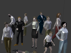 low poly crowd people men woman man women character 3Dモデル