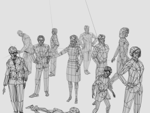 low poly crowd people men woman man women character 3Dモデル