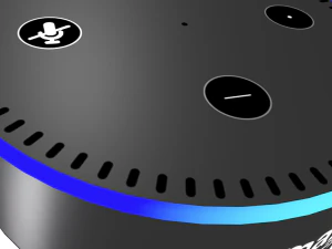 low poly amazon echo dot alexa game ready interior exterior gadget speaker device smart home alarm 3D Model