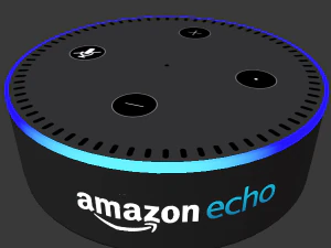 low poly amazon echo dot alexa game ready interior exterior gadget speaker device smart home alarm 3D Model