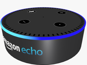 low poly amazon echo dot alexa game ready interior exterior gadget speaker device smart home alarm 3D Model
