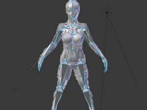 cyborg cybergirl cyberwoman female robot woman game ready 3D Model