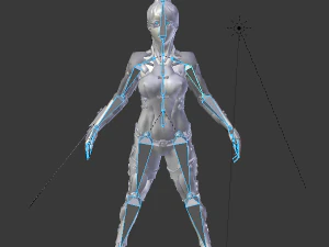 cyborg cybergirl cyberwoman female robot woman game ready 3D Model