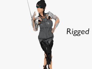 cyborg cybergirl cyberwoman female robot woman game ready 3Dモデル