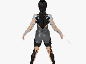 cyborg cybergirl cyberwoman female robot woman game ready 3D Model