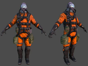 traje de mosca piloto aparejado de baja poli volando Modelo 3D