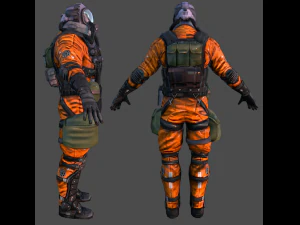 low poly rigged pilot fly suit flying 3D Model