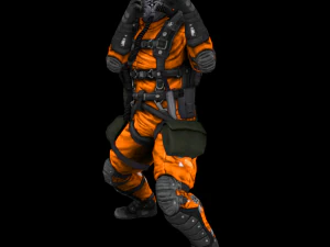 low poly rigged pilot fly suit flying 3D Model