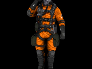 low poly rigged pilot fly suit flying 3D Model