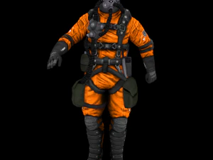 low poly rigged pilot fly suit flying 3D Model