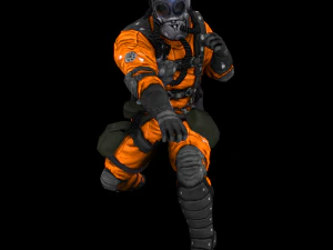 low poly rigged pilot fly suit flying 3D Model
