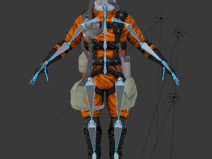 low poly rigged pilot fly suit flying 3D Model