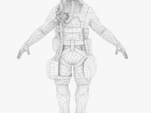low poly rigged pilot fly suit flying 3D Model